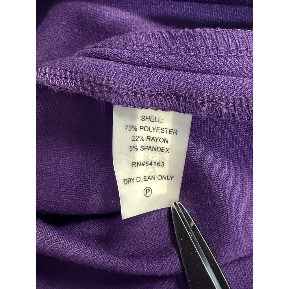 Ivanka Trump Purple Sleeveless Sheath Dress Pleated Side Gold Zipper Detail - Picture 4 of 5